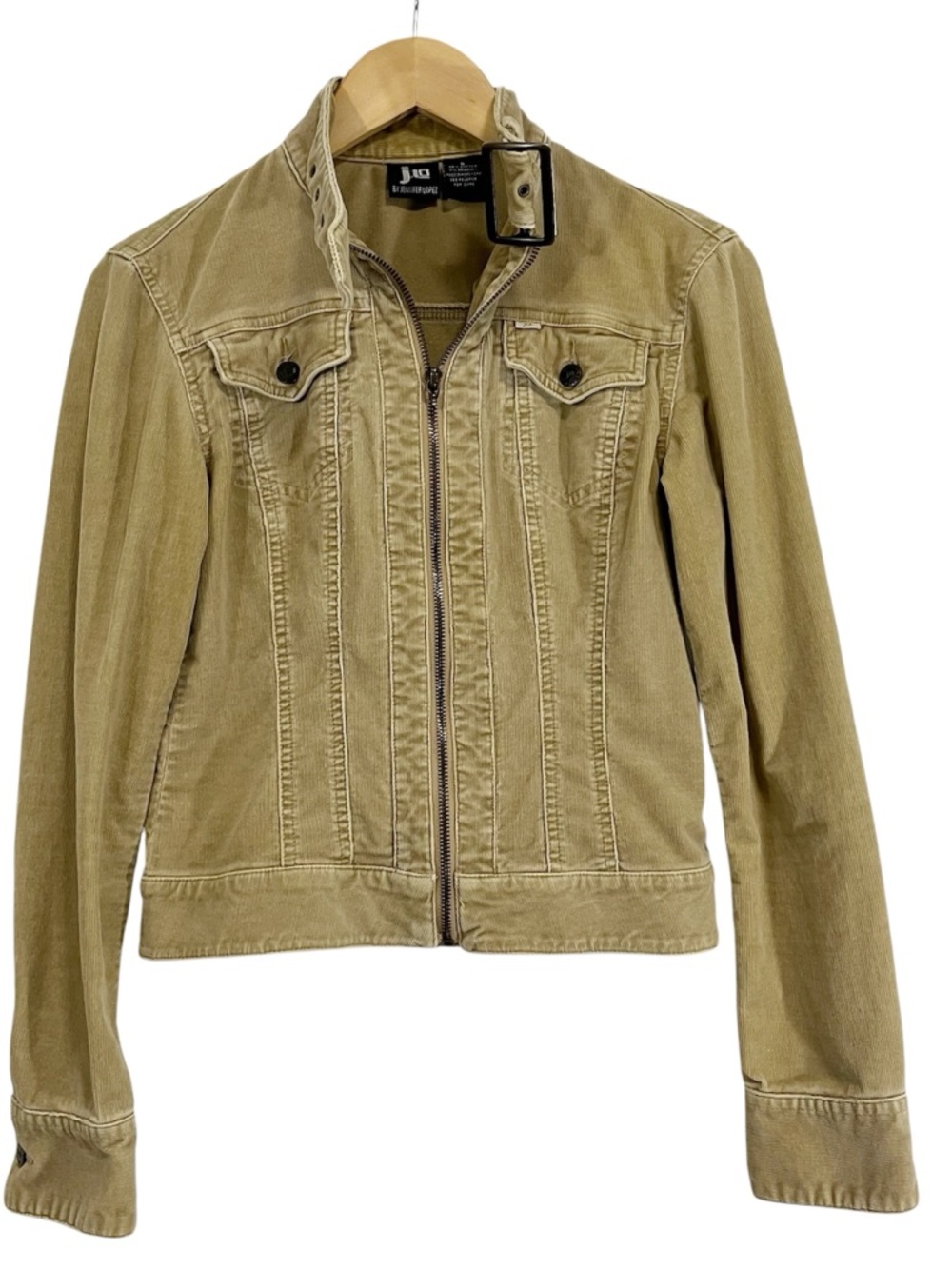 VINTAGE Y2K JLO by Jennifer Lopez Moto Jacket Tan Corduroy S